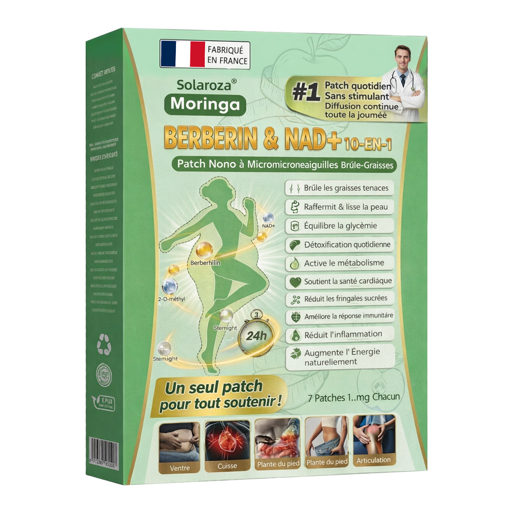 Boutique Officielle 🇫🇷 | Patch Minceur Solaroza® 10-en-1 : Relancez le Métabolisme et Brûlez les Graisses (NAD+ & Berbérine)