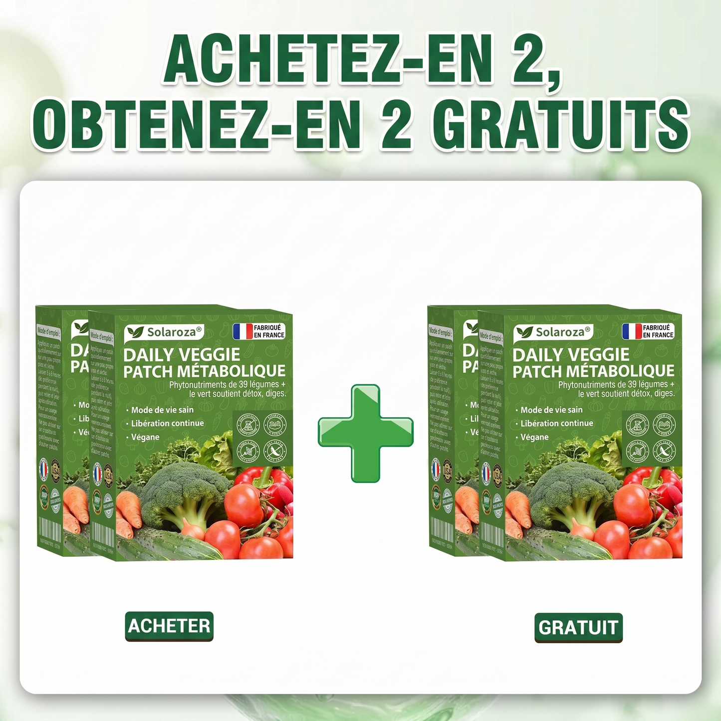 🥦Solaroza® | Patchs Métabolisme Bio-Nutriments – Complexe 39 Légumes & Super-aliments