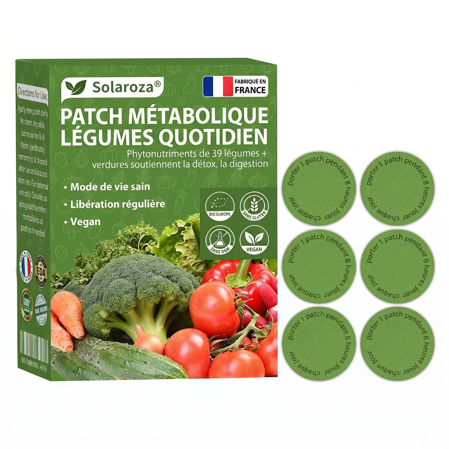 🥦Solaroza® | Patchs Métabolisme Bio-Nutriments – Complexe 39 Légumes & Super-aliments